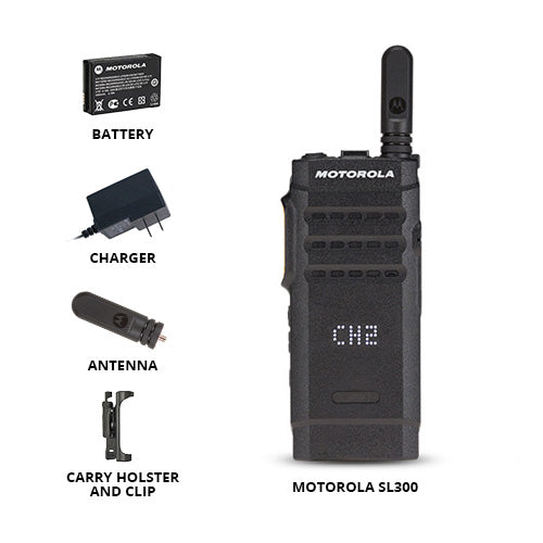 Motorola AAH88JCC9JA2_N Digital radio, SL300, VHF, 3 watt, 2 ch, 136-174 MHz, non-display