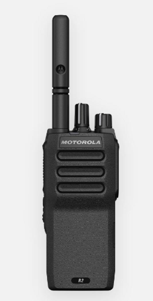 Motorola AAH11YDC9JC2_N Analog radio, R2, UHF, 4 Watt, 64 ch, 400-480 Mhz with Stubby Antenna (440-490Mhz)
