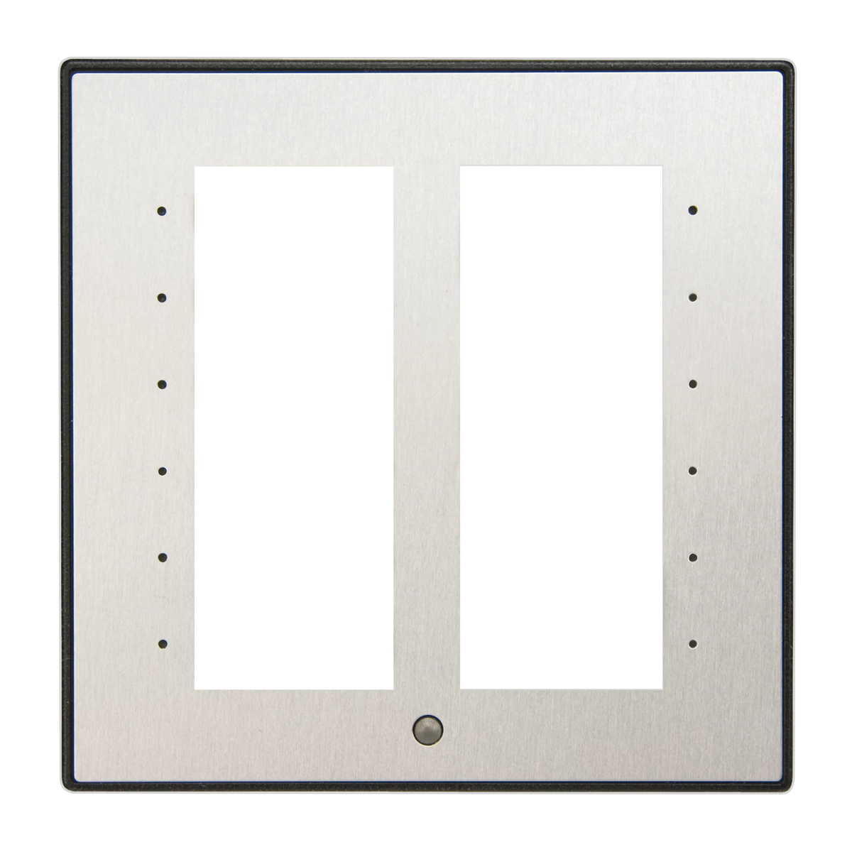 Crestron C2NI/INETI-FPB-T-S/STEEL - Architectural Faceplate for Cameo® International Keypad, Black Textured w/Stainless Steel Inlay
