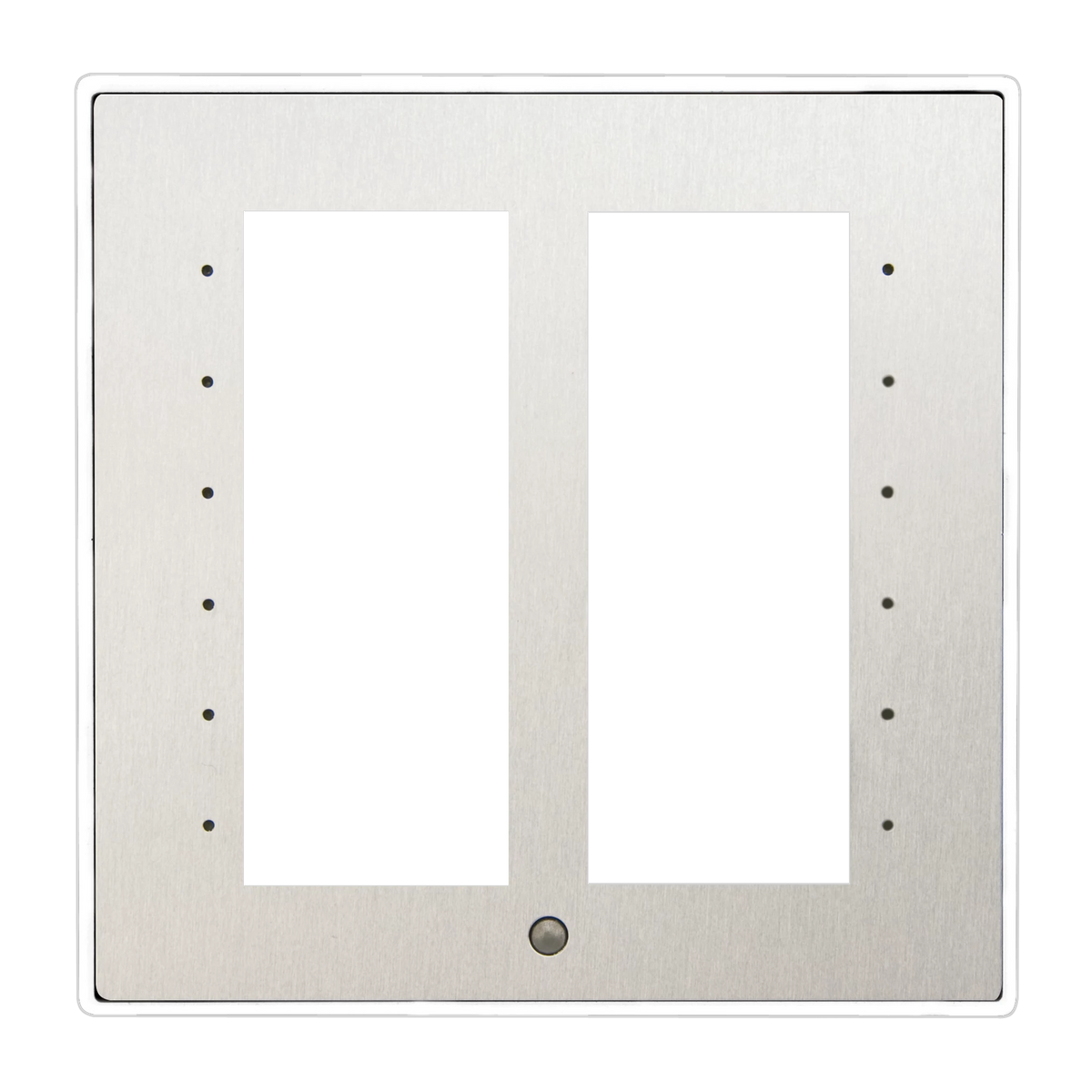 Crestron C2NI/INETI-FPW-T-S/STEEL - Architectural Faceplate for Cameo® International Keypad, White Textured w/Stainless Steel Inlay