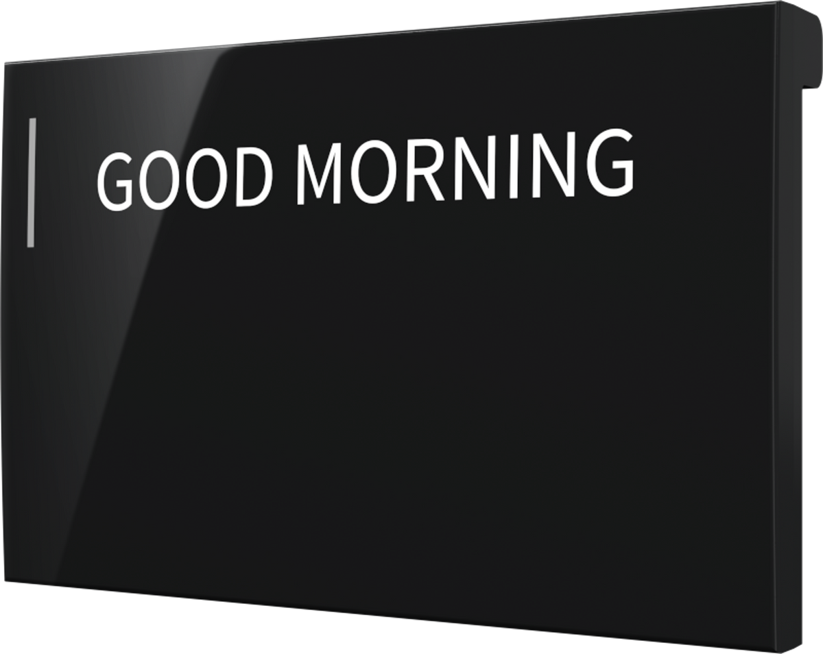 Crestron CM2-BTN-MD-B-S ENGRAVED - Cameo® 2 Backlit Engravable Pushbutton, Medium, Black Smooth, Custom Engraved