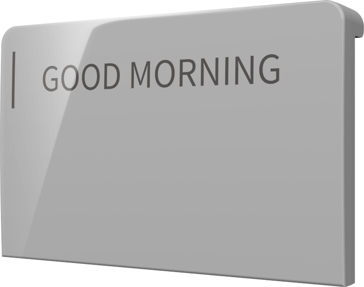 Crestron CM2-BTN-MD-TOP-G-S ENGRAVED - Cameo® 2 Backlit Engravable Pushbutton, Medium, Top, Gray Smooth, Custom Engraved