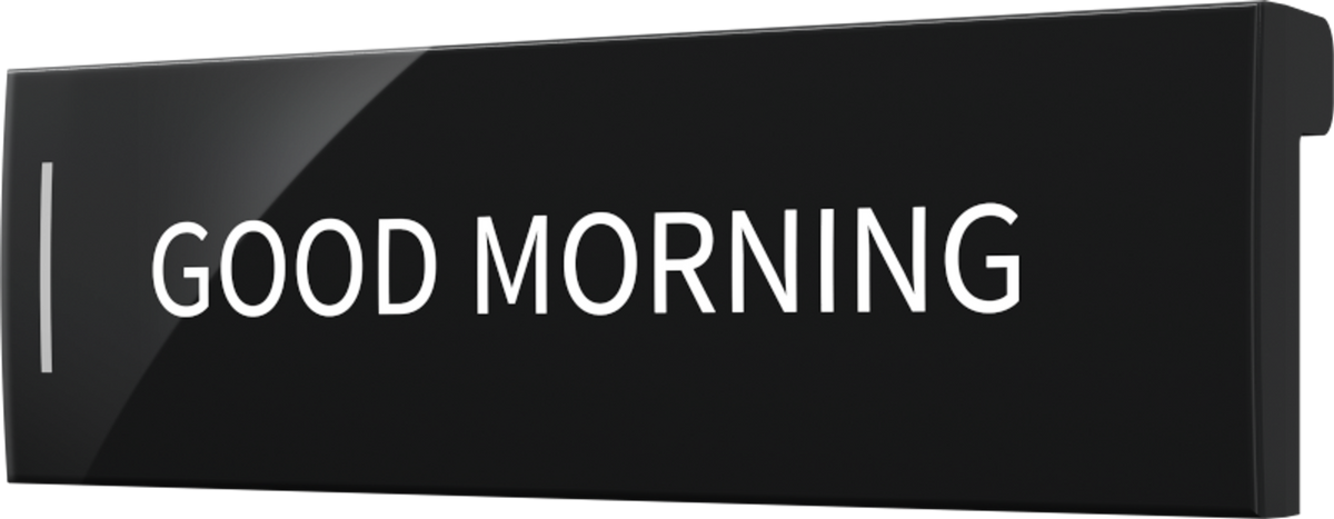Crestron CM2-BTN-SM-B-S ENGRAVED - Cameo® 2 Backlit Engravable Pushbutton, Small, Black Smooth, Custom Engraved
