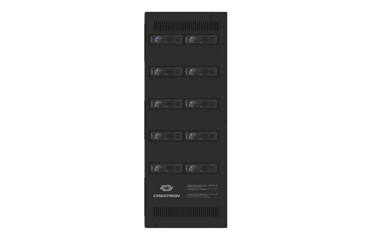 Crestron DIN-EN-6X18-HC-5OPEN - DIN Rail Enclosure with 6 DIN Rails and 5 Cover Openings