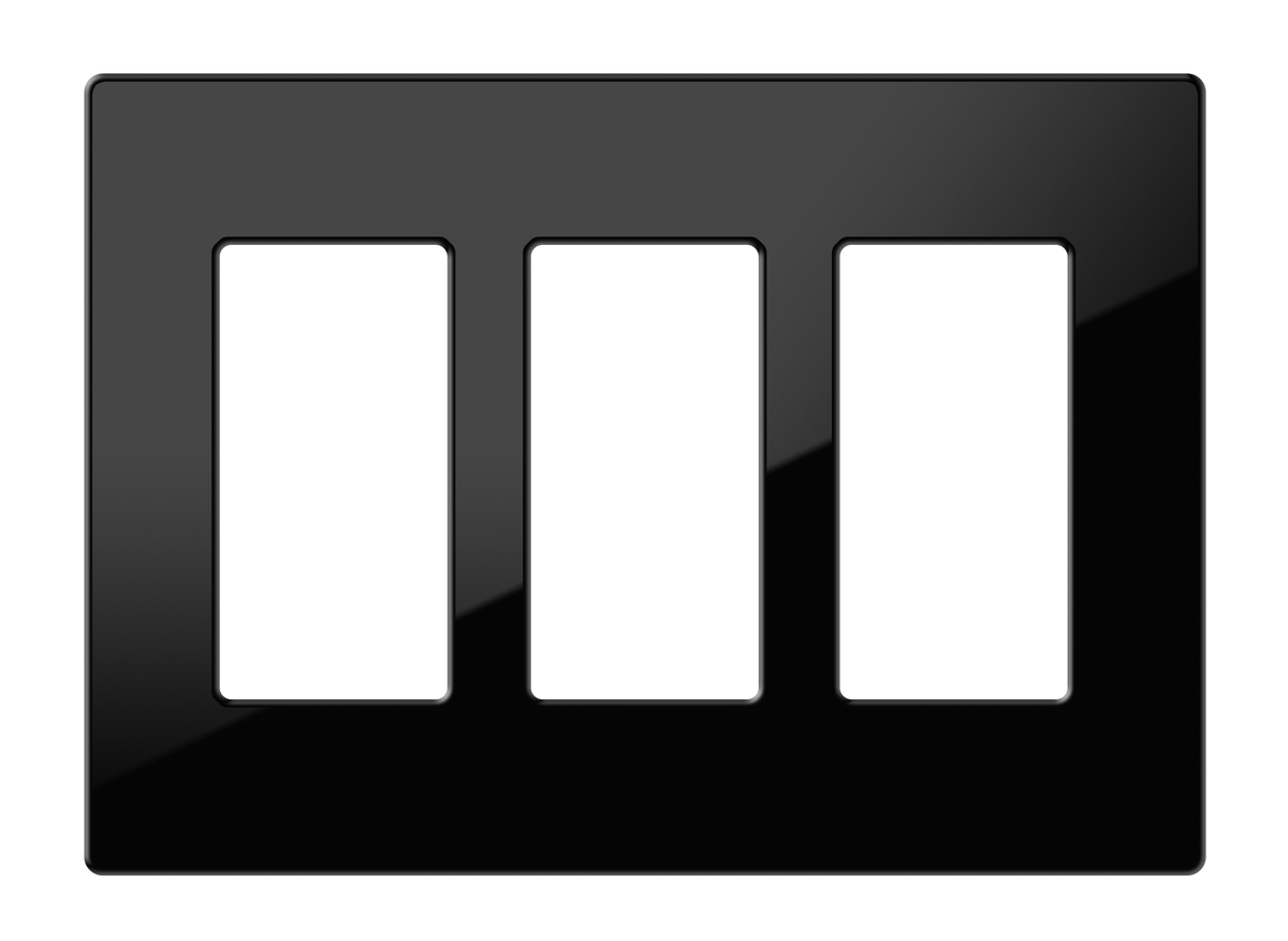 Crestron FP-G3-B-S - Decorator Style Faceplate, 3-Gang, Black Smooth