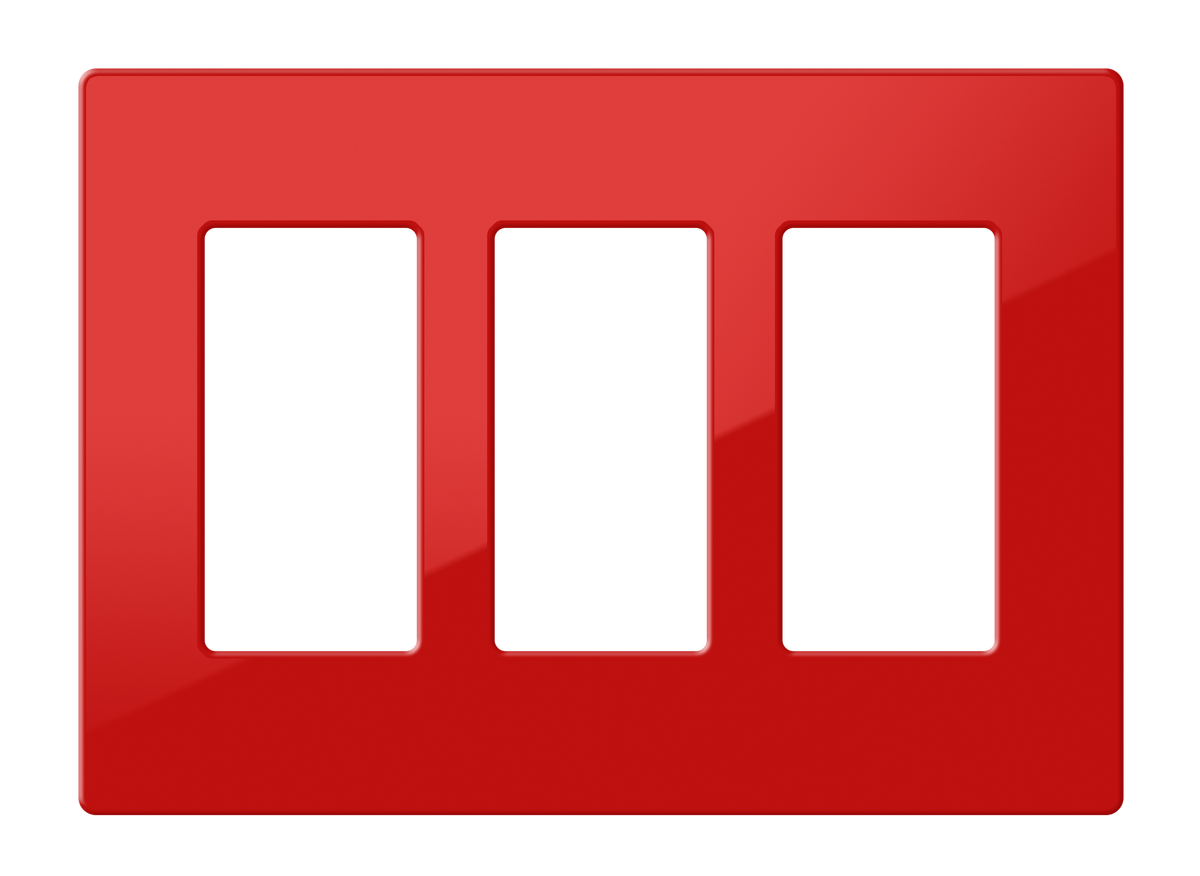 Crestron FP-G3-RED-S - Decorator Style Faceplate, 3-Gang, Red Smooth