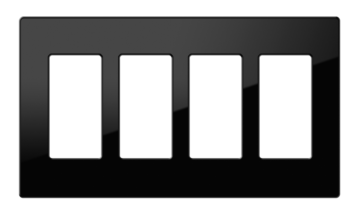 Crestron FP-G4-B-S - Decorator Style Faceplate, 4-Gang, Black Smooth