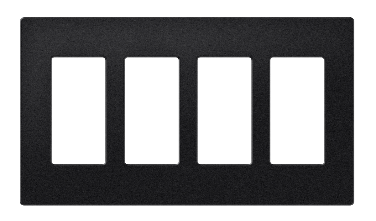 Crestron FP-G4-B-T - Decorator Style Faceplate, 4-Gang, Black Textured