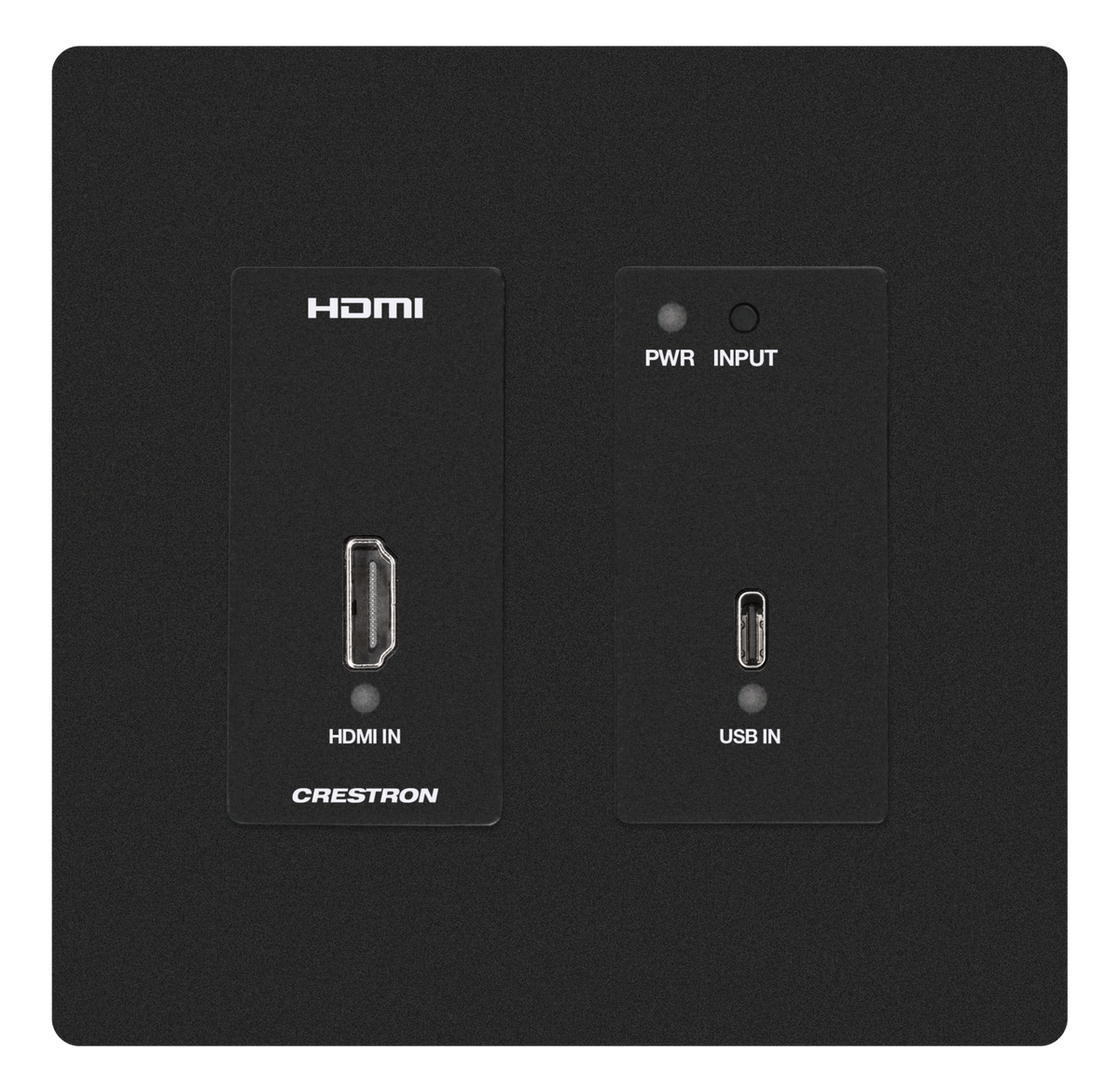 Crestron HD-TX-4KZ-211-2G-B - DM® Essentials 4K60 4:4:4 Transmitter and 2x1 Auto-Switcher for HDMI® and USB-C® DisplayPort™ Signal Extension over CATx Cable, Wall Plate, Black