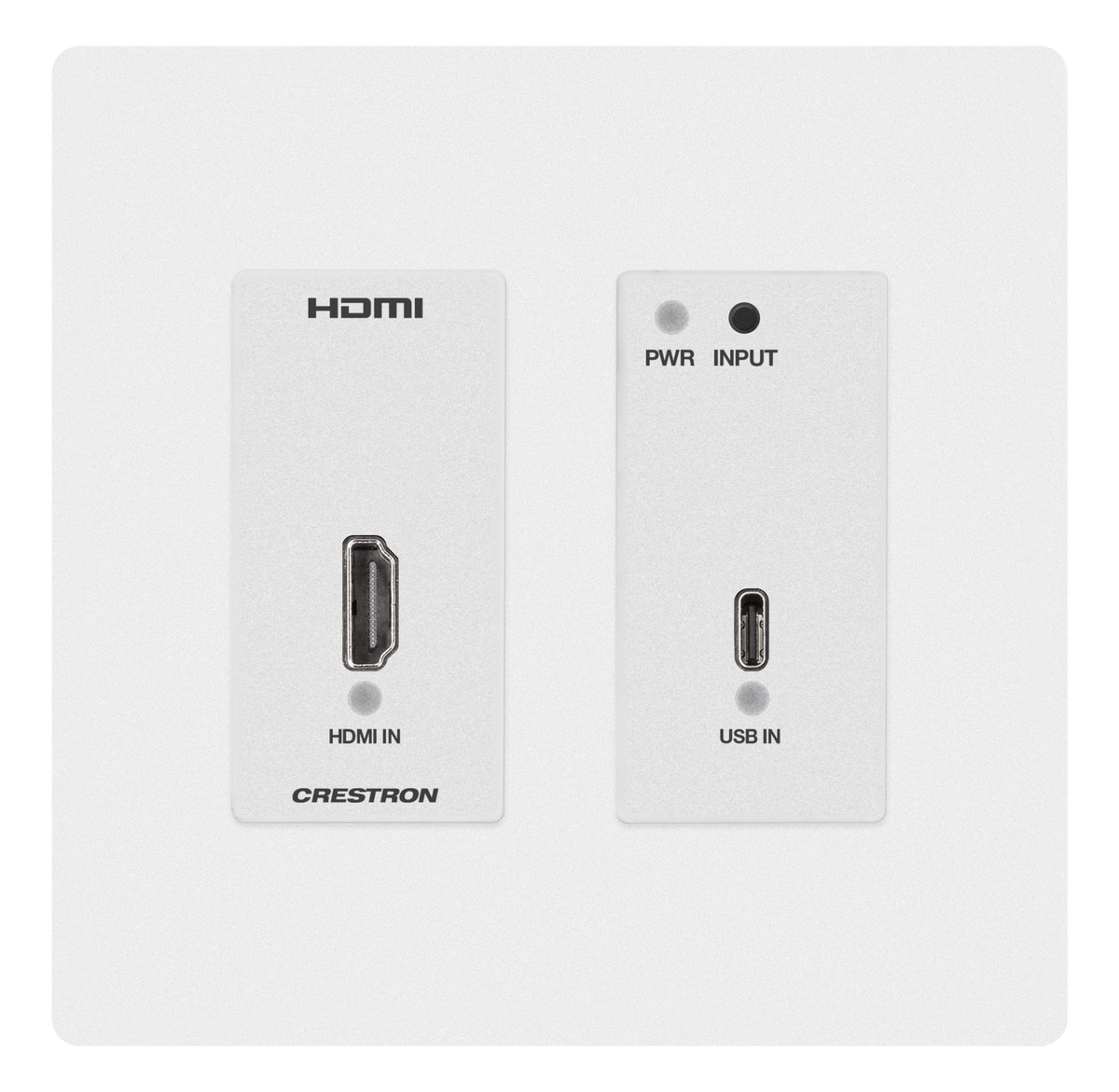 Crestron HD-TX-4KZ-211-2G-W - DM® Essentials 4K60 4:4:4 Transmitter and 2x1 Auto-Switcher for HDMI® and USB-C® DisplayPort™ Signal Extension over CATx Cable, Wall Plate, White