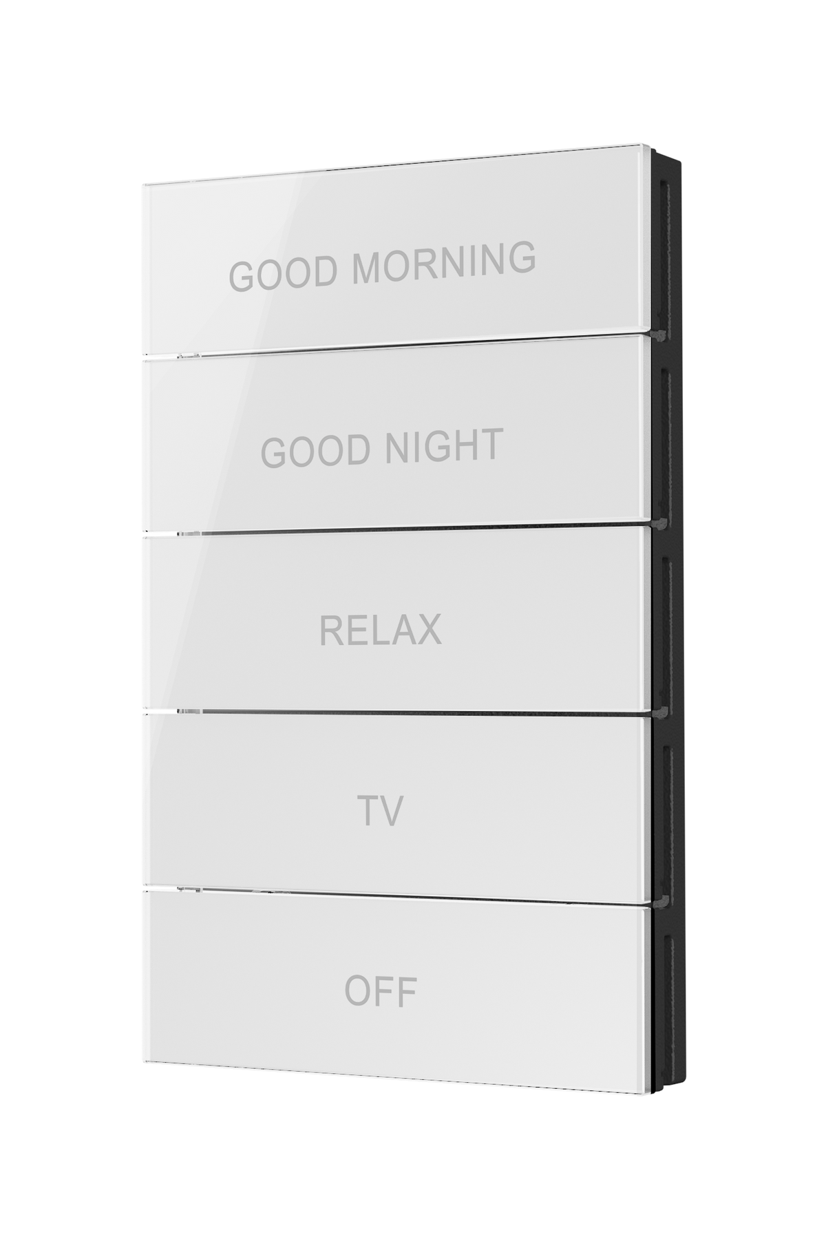 Crestron HZ2-BTNS-1-GLASS-W ENGRAVED - Horizon® 2 Button Assembly, Style 1, Custom Engraved, White Glass