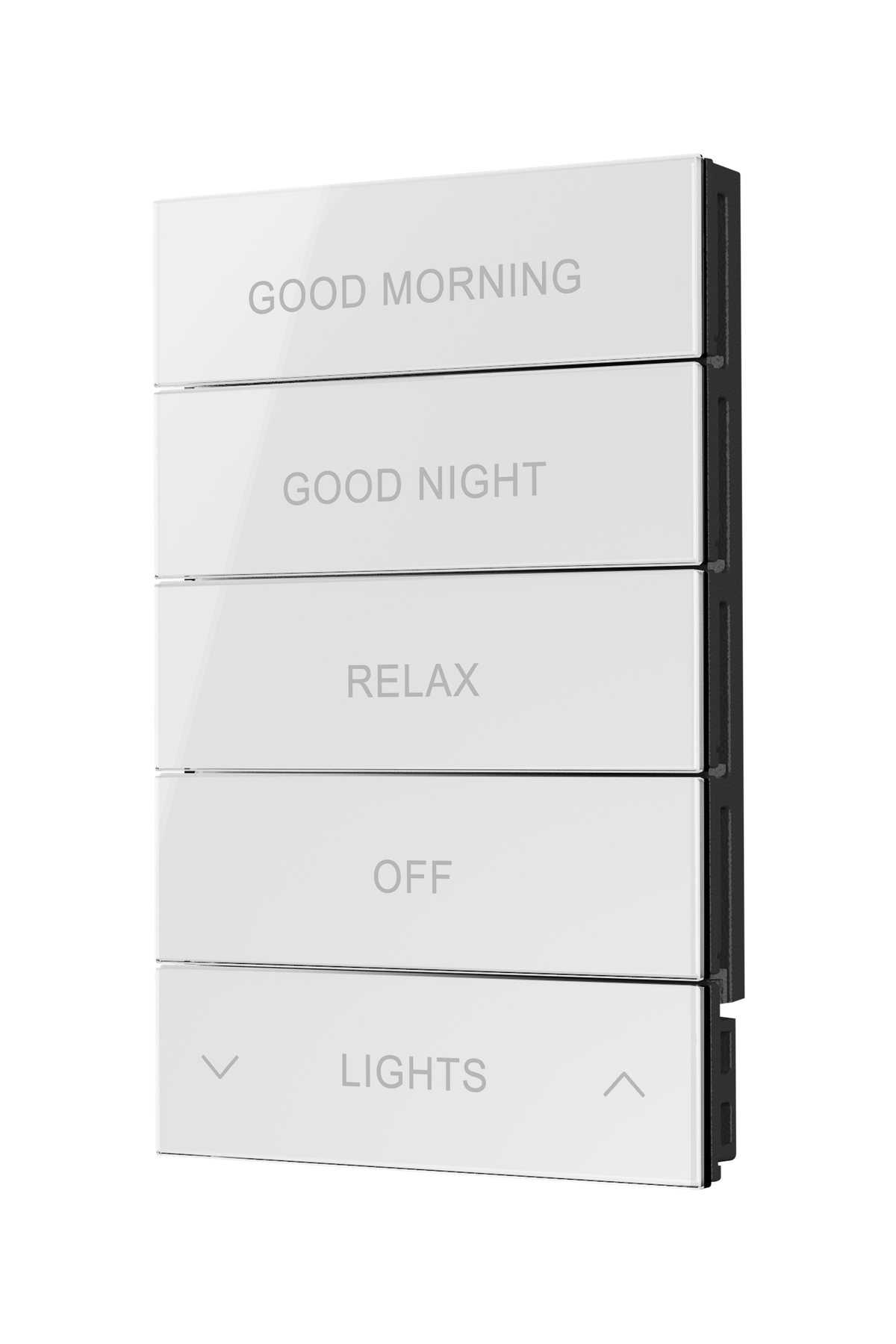 Crestron HZ2-BTNS-2-GLASS-W ENGRAVED - Horizon® 2 Button Assembly, Style 2, Custom Engraved, White Glass