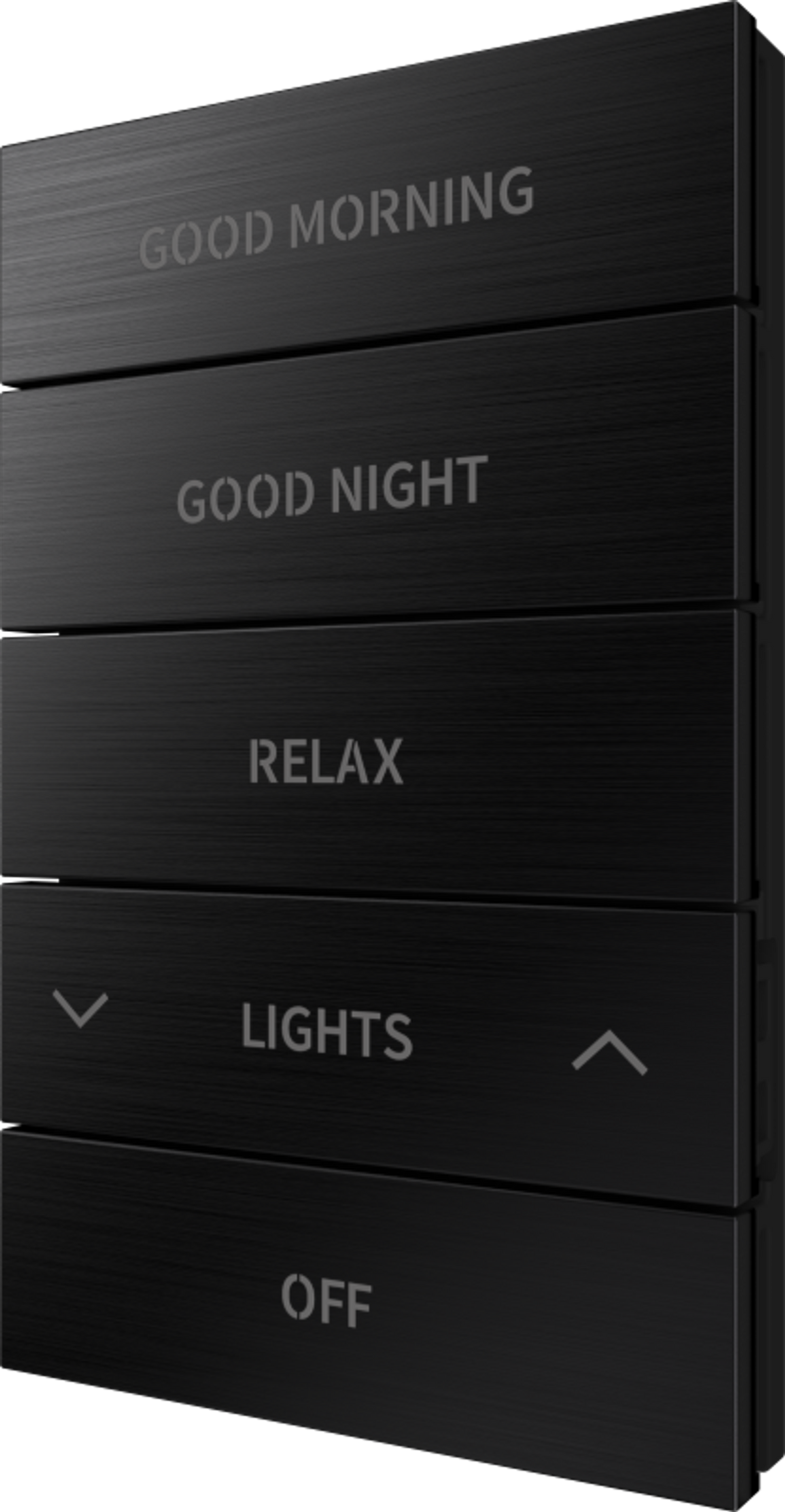 Crestron HZ2-BTNS-3-BR-BLK ENGRAVED - Horizon® 2 Button Assembly, Style 3, Custom Engraved, Brushed Black