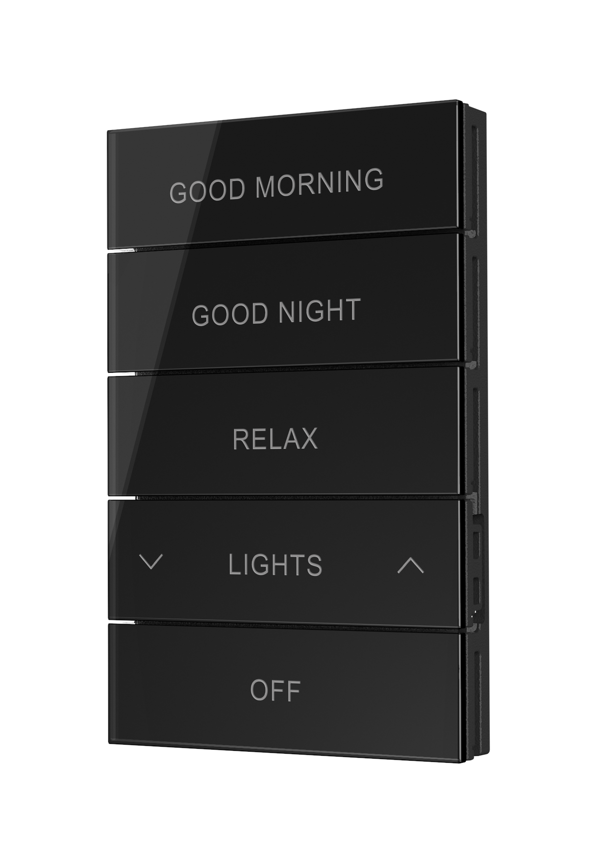 Crestron HZ2-BTNS-3-GLASS-B ENGRAVED - Horizon® 2 Button Assembly, Style 3, Custom Engraved, Black Glass