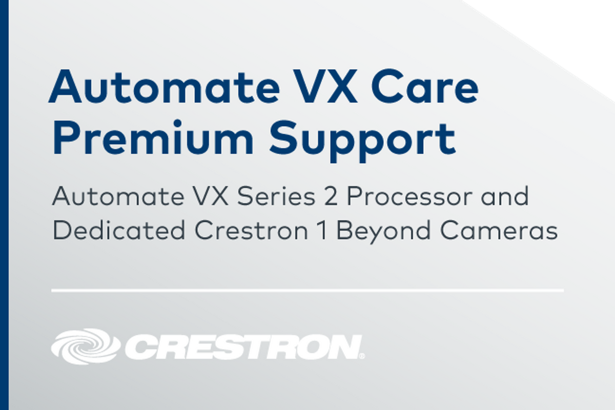 Crestron IV-VXCARE - Automate VX Care Premium Support for Automate VX Series 2 Processor and Dedicated Crestron 1 Beyond Cameras (if applicable, price per processor per year)