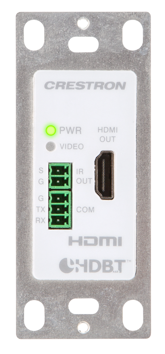 Crestron DM-RMC-4K-100-C-1G-W-T - Wall Plate 4K DigitalMedia 8G+® Receiver & Room Controller 100, White Textured