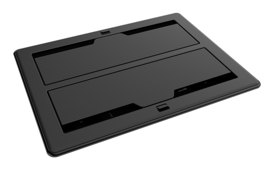 Crestron FT2-1400-ELEC-PTL-B - FlipTop™ FT2 Series Cable Management System, 1400 Size, Electrical, Pass-Through Lid, Black