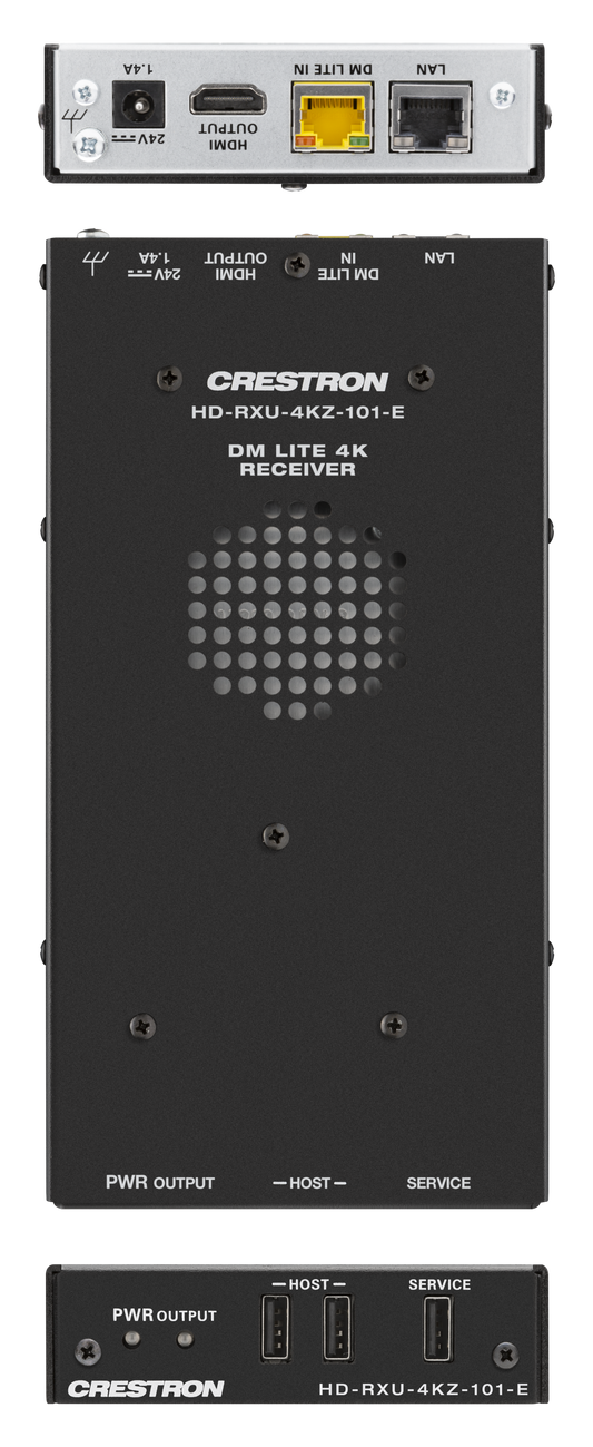 Crestron DM-EXT-2011 KIT - 4K60 4:4:4 DM® Essentials Transmitter Receiver Pair for USB‑C® DisplayPort™, USB 2.0, and Ethernet Signal Extension over CATx Cable