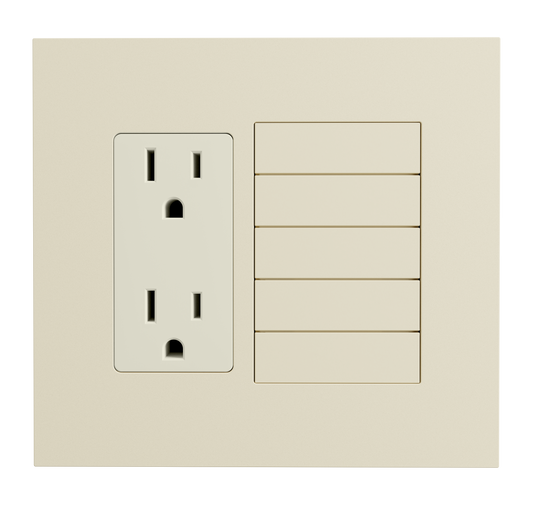Crestron HZ2-FP-G2-D1-A - Horizon® 2 Faceplate, 2-Gang, 1-Decorator, Almond