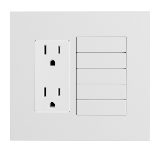 Crestron HZ2-FP-G2-D1-W - Horizon® 2 Faceplate, 2-Gang, 1-Decorator, White