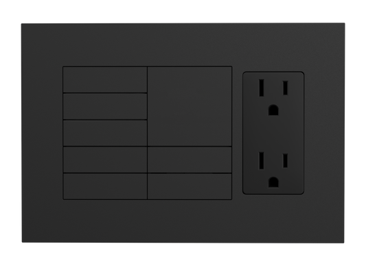 Crestron HZ2-FP-G3-D1-B - Horizon® 2 Faceplate, 3-Gang, 1-Decorator, Black