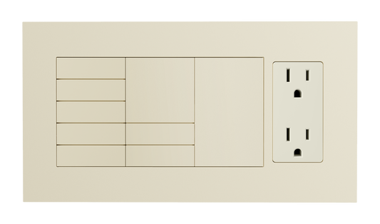 Crestron HZ2-FP-G4-D1-A - Horizon® 2 Faceplate, 4-Gang, 1-Decorator, Almond