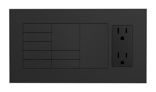 Crestron HZ2-FP-G4-D1-B - Horizon® 2 Faceplate, 4-Gang, 1-Decorator, Black