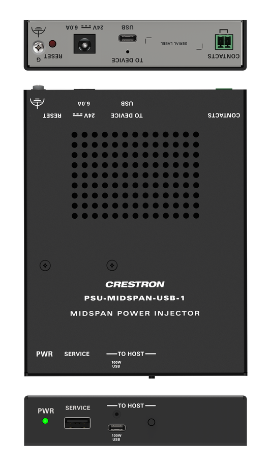 Crestron PSU-MIDSPAN-USB-1-C KIT - Single Channel Midspan USB Power Injector with Cables