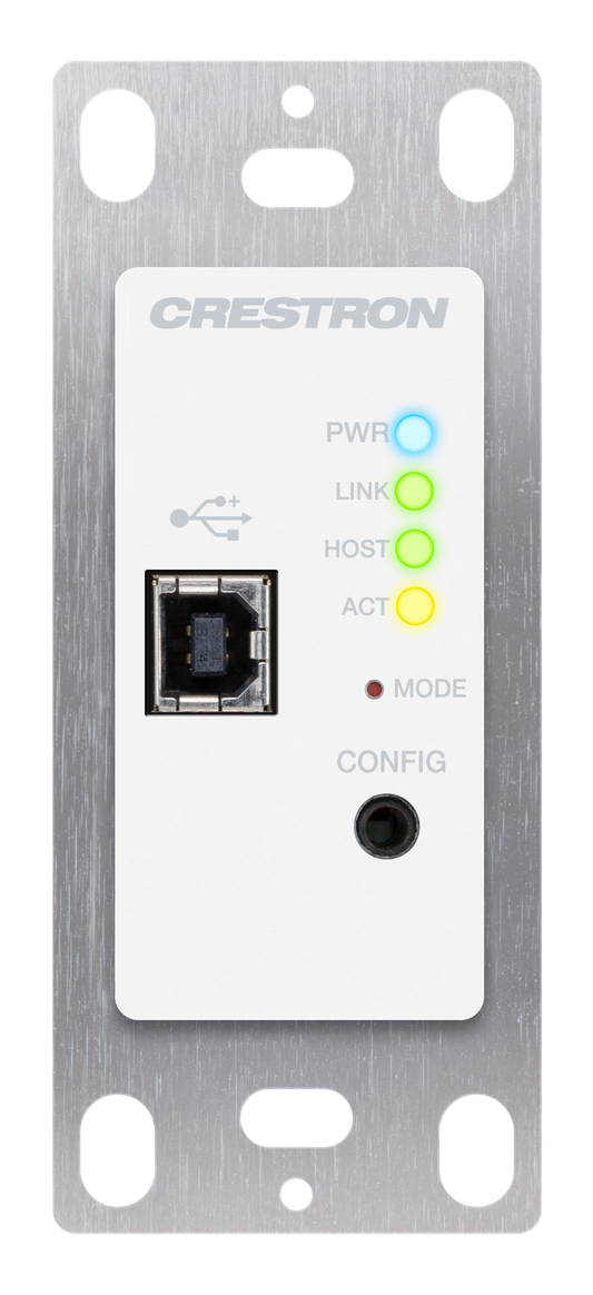 Crestron USB-EXT-2-LOCAL-1G-W - USB over Category Cable Extender Wall Plate, Local, White