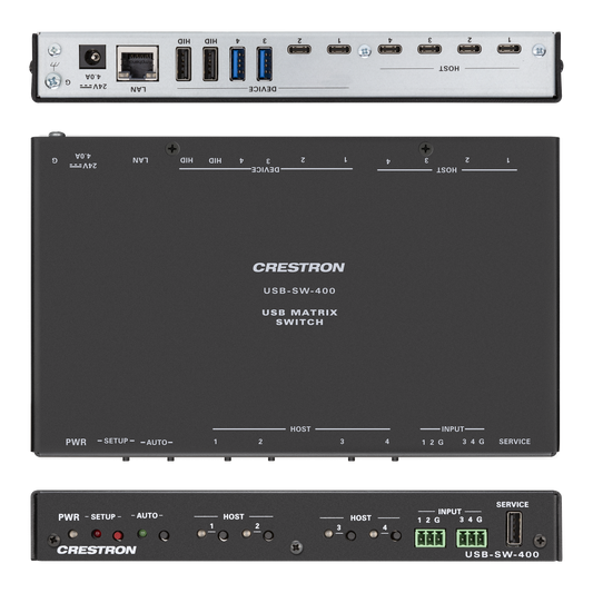 Crestron USB-SW-400 - 4-input USB 3.2 Data Matrix Switcher