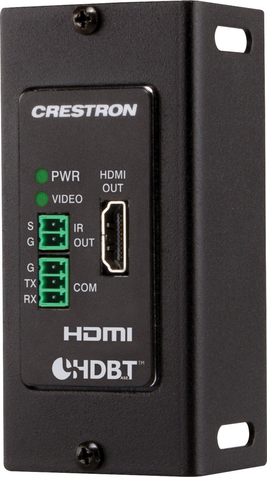 Crestron DM-RMC-4K-100-C-1G-B-T - Wall Plate 4K DigitalMedia 8G+® Receiver & Room Controller 100, Black Textured