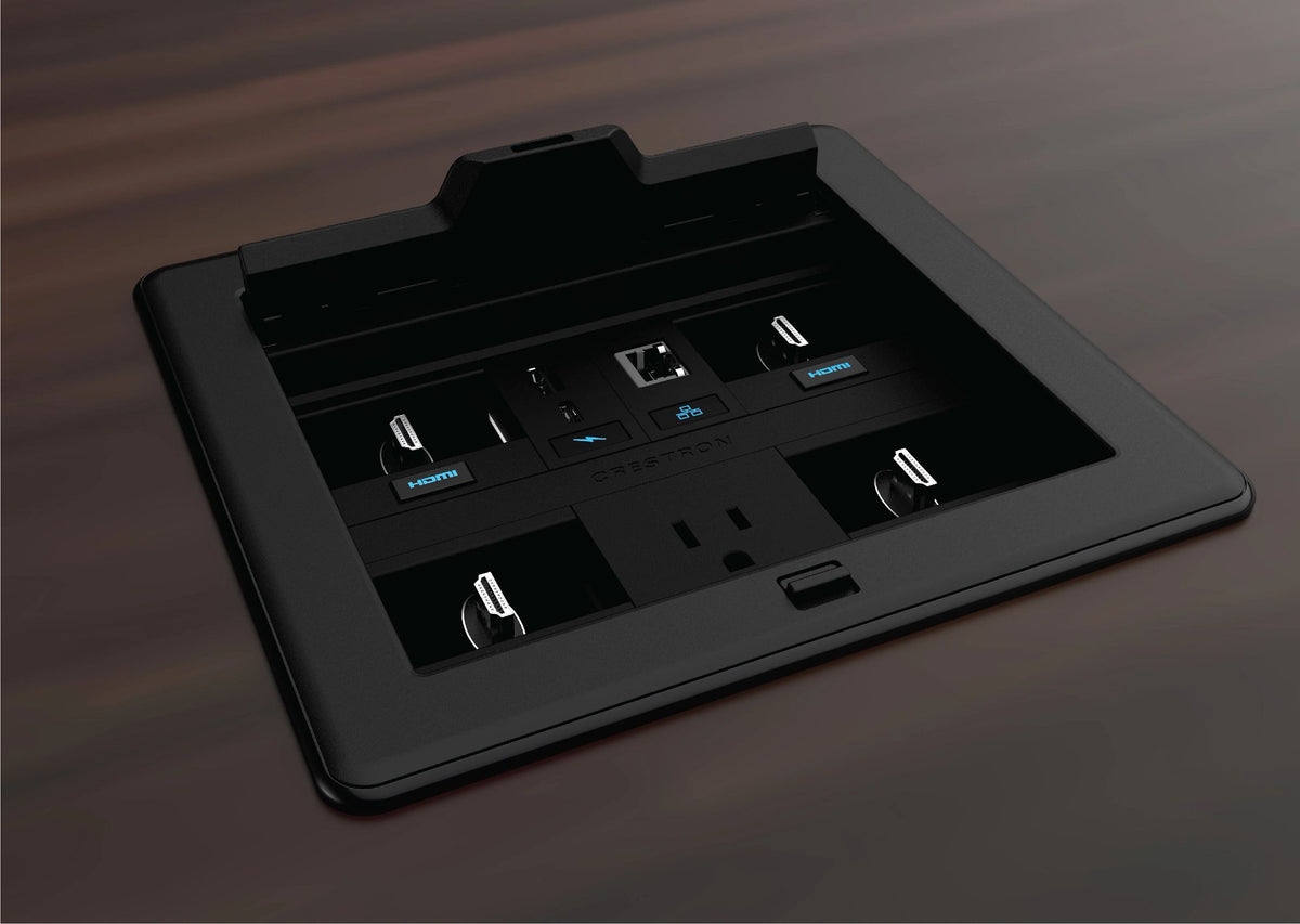 Crestron FT2-700-ELEC-PTL-B - FlipTop™ FT2 Series Cable Management System, 700 Size, Electrical, Pass-Through Lid, Black