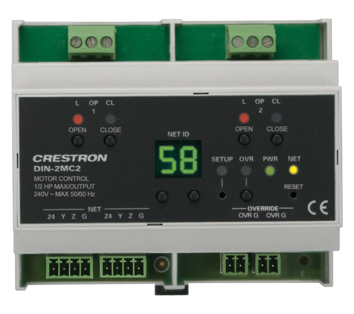 Crestron DIN-2MC2 - DIN Rail Motor Control, 2 feeds, 2 channels