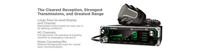 Uniden Bearcat 880 CB Radio with 7 Color Display Backlighting