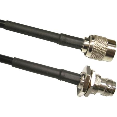 2 ft TWS-195 Cable Assembly with RPTNC Male - RPTNC Female Bulkhead Connectors