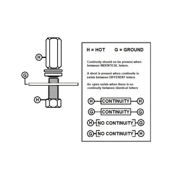 3/8 x 24 Threaded Antenna Stud Mount with 1.5 inch nut