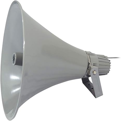 Pyle Indoor Outdoor PA Horn Speaker - 19.5" 100W Power Compact Loud Sound Megaphone w/ 400Hz-5KHz Frequency, 16 Ohm, 100V/70V Transformer, Mounting Bracket - 100V/70V Audio System