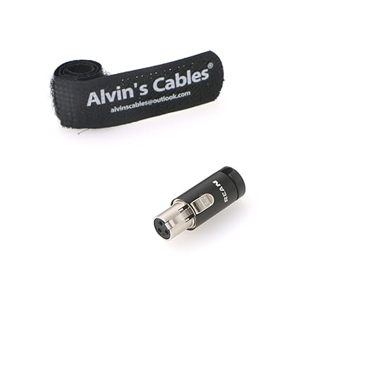 TA3F 3 Pin Female Mini XLR Original Connector Low-Profile for Audio Microphone Cable Alvin’s Cables|Black