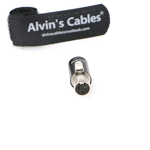 TA3F 3 Pin Female Mini XLR Original Connector Low-Profile for Audio Microphone Cable Alvin’s Cables|Black