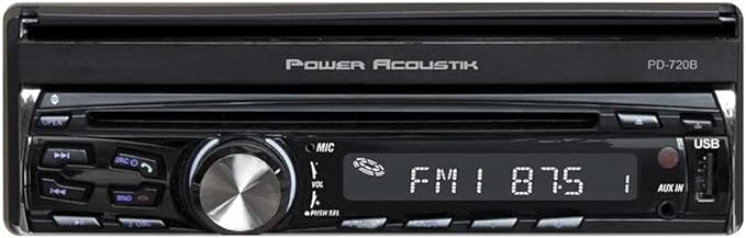 Power Acoustik PD-720B Single DIN with 7-inch Motorized LCD Touchscreen, DVD, CD/MP3 Car Stereo with Bluetooth