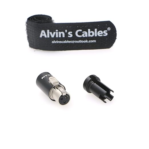 TA3F 3 Pin Female Mini XLR Original Connector Low-Profile for Audio Microphone Cable Alvin’s Cables|Black