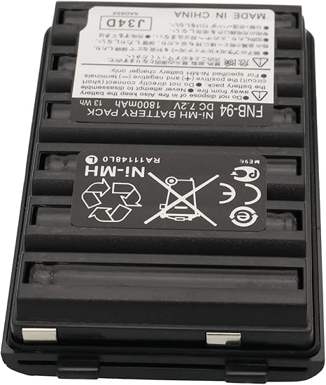 FNB-83 FNB-V94 FNB-V57 1800mAh Ni-MH Two-Way Radio Battery Packs is Compatible with Yaesu/Vertex Radios FNB-64 FT-60R VX-150 VX-160 VX-170 VX-180 VX-410 VX-420 VX-420A FT-270