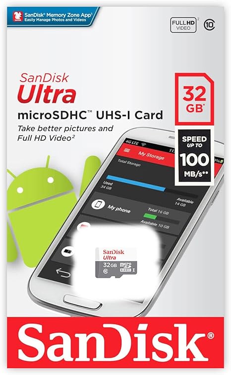 SanDisk Ultra 32GB UHS-I/Class 10 Micro SDHC Memory Card With Adapter