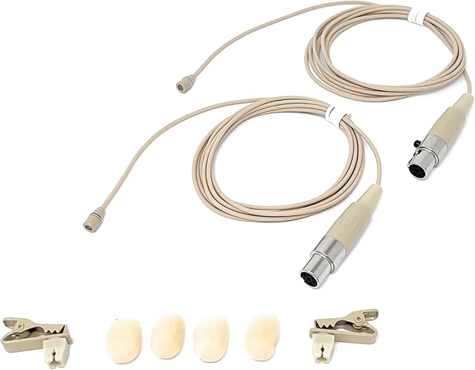 Lavalier Lapel Mics w/ 4 pin Mini XLR TA4F for Shure Wireless