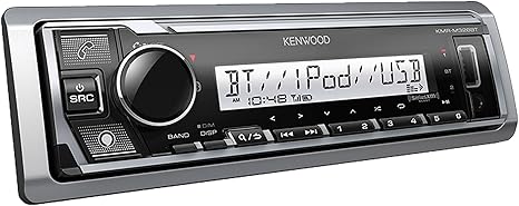 KENWOOD KMR-D382BT Car & Marine Stereo - Single Din, Bluetooth Audio, CD USB MP3, Aux in, AM FM Radio SiriusXM Ready, Weatherproof (Audio Package: Receiver & Speakers)