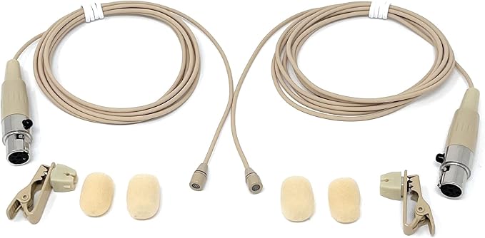 Lavalier Lapel Mics w/ 4 pin Mini XLR TA4F for Shure Wireless