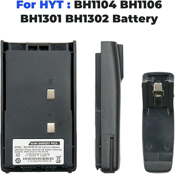 1X 1100mAh Ni-MH For HYT TC500 Battery BH1104 BH1302 TC-500 TC-446 TB-75 Radios