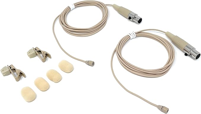 Lavalier Lapel Mics w/ 4 pin Mini XLR TA4F for Shure Wireless