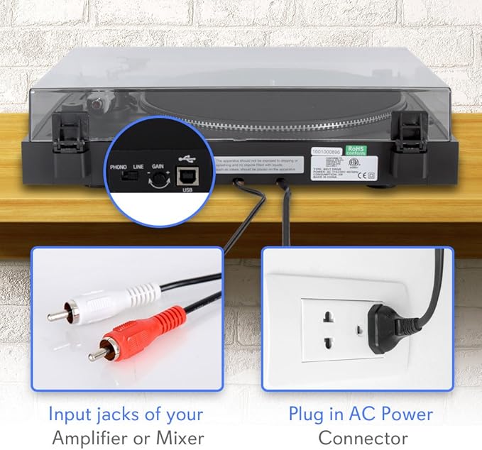 Belt Drive USB Turntable With Recording & Digital Software