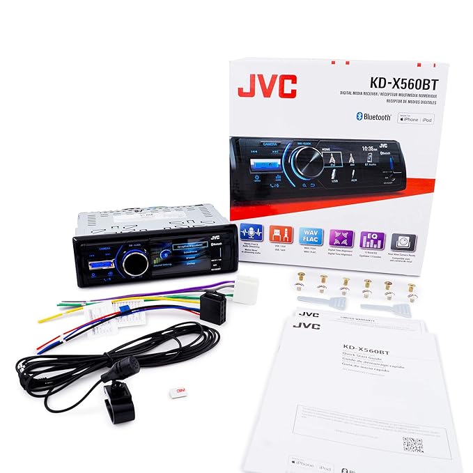 JVC - KD-X560BT - Digital Media Marine Bluetooth Receiver iPhone/Android/USB/AUX